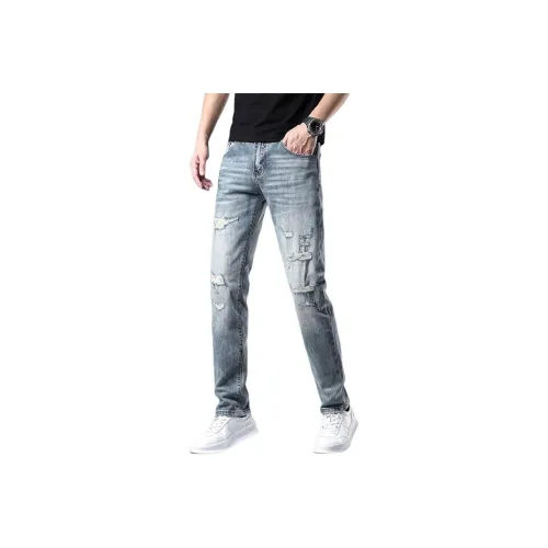 JIKENDI Blue Men's Jeans JIKENDI Синий Мужские Джинсы