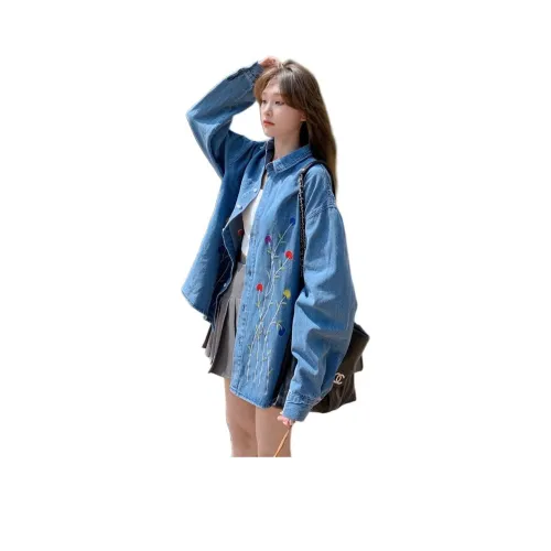 GOSO Blue Women's Denim Jackets GOSO Синий Женские Джинсовые Куртки