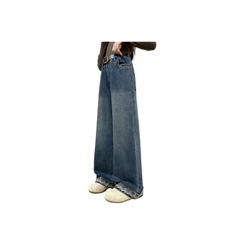 YOUMIWU Винтажный синий [Без ремня] Школьные джинсы