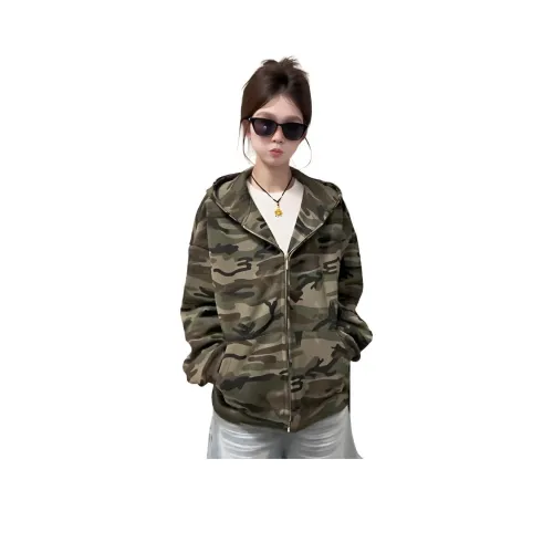 XUBAIHUO Зеленый камуфляж унисекс куртки