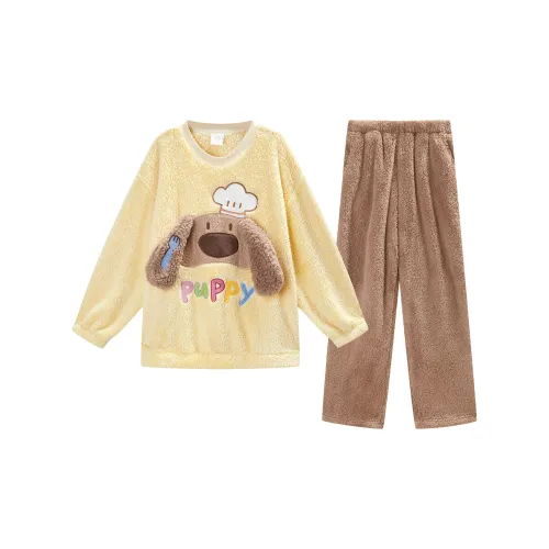 GUKOO Светло-желтый женский пижамный комплект