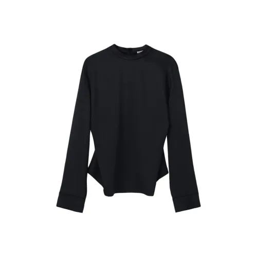 RECTO FW25 Открытая спина Шарф SATIN Блоуз Рубашка Женская