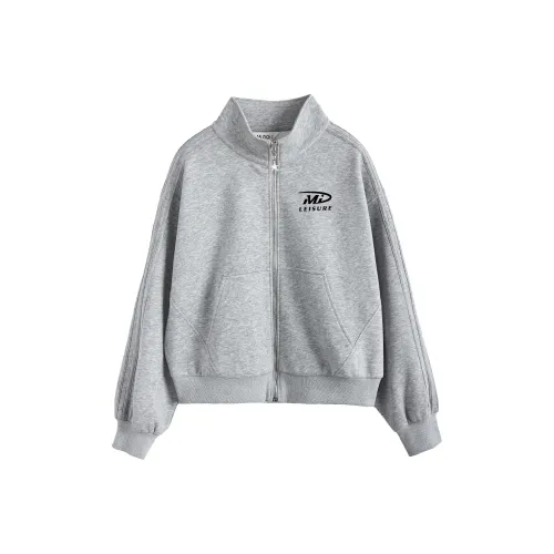 MIZIQI Серый Женский Короткий Пальто