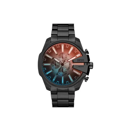 DIESEL Мужские часы Кварцевый механизм Ремешок из нержавеющей стали 48 мм Синий циферблат