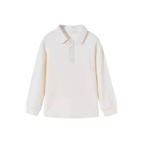 Euv Campus Style Длинный рукав T-рубашка Polo с отложным воротником Весенний Осенний Зимний Универсальный Однотонный Детский