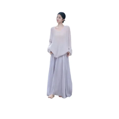 OURUOKE Свитер + Комплект с Юбкой Женские Юбочные Комплекты