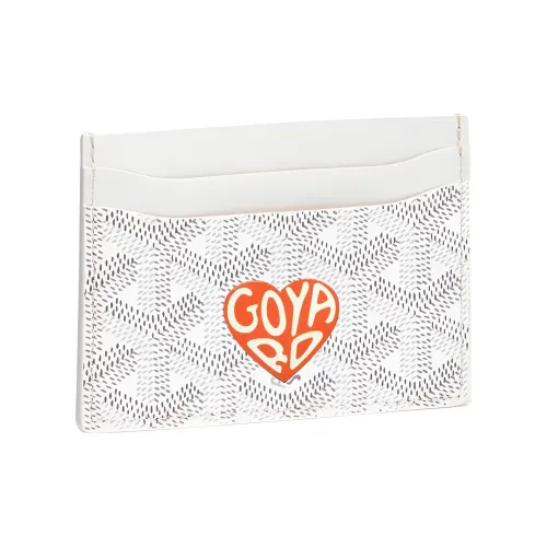 GOYARD Saint Sulpice Холст с кожей Собака's Teeth Картхолдер Картхолдер Унисекс Белый Оранжевый Маленькое Сердце