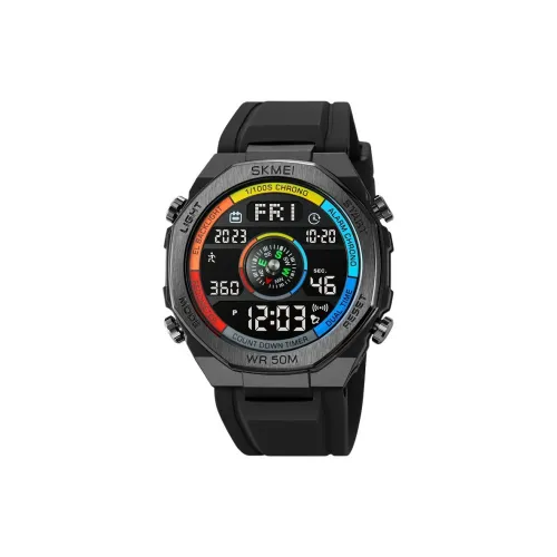 SKMEI Электронный механизм силиконовый ремешок мужские часы черный циферблат