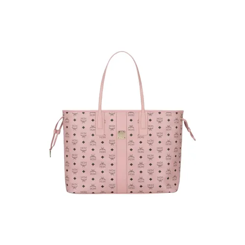 MCM Liz Visetos Холст Одно Плечо Сумка Большая Женская Розовая