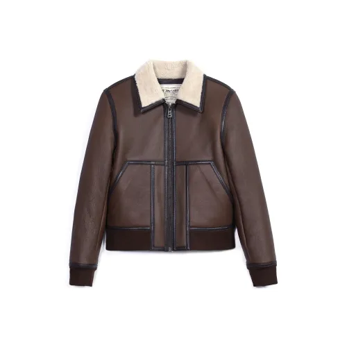 MCS Кофе W6 Женские Кожаные Куртки