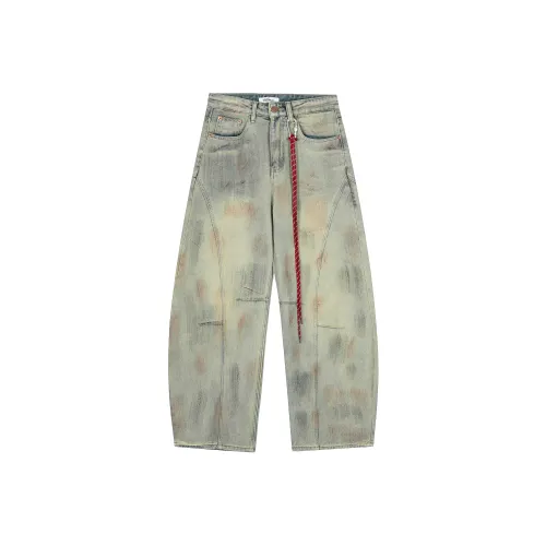 ENPofficial Весна And Осенний Джинсы Свободный крой Широкие штаны Брюки длиной до пола Унисекс