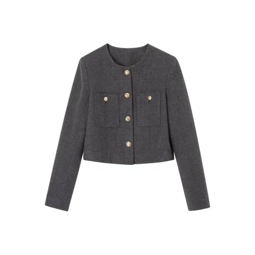 LUYOUYE Серый Женский Короткий Пальто