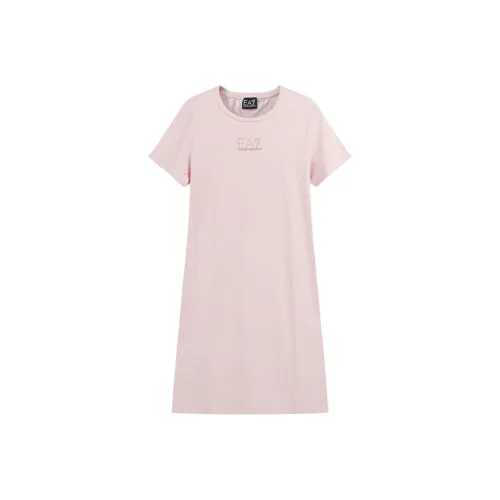 EMPORIO ARMANI EA7 SS24 Короткий рукав Платье Женское Светло-розовое