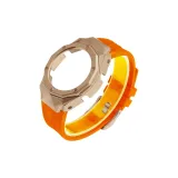 Металл розовый корпус + фторкаучук оранжевый ремешок