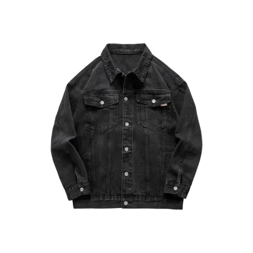 LOUGHNEA J5700 Выстиранный Черный Мужской Джинсовый Куртка