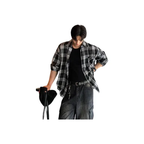 CHEER ZONE Черная рубашка в клетку унисекс