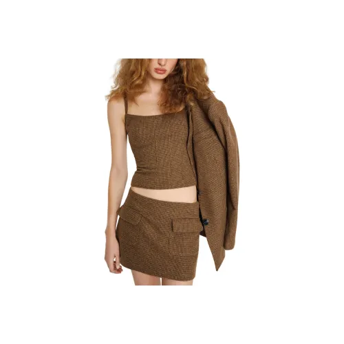 Reformation Calloway Шаговый шов Шорты-юбка Повседневные короткие юбки Женские