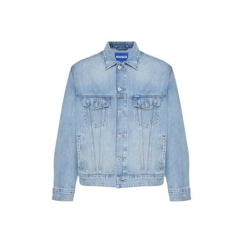 Hugo Boss Blue Men's Denim Jackets Hugo Boss Синий Мужской Джинсовые Куртки