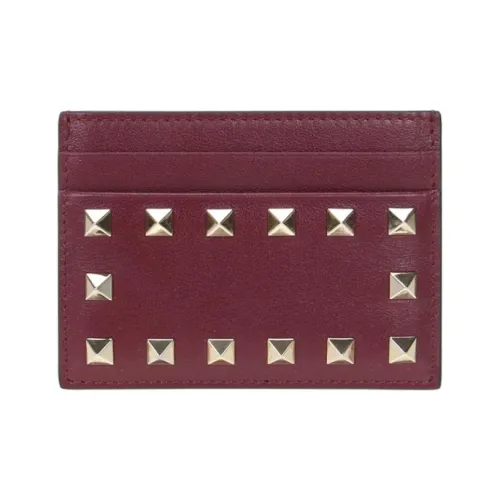 Valentino Rockstud Телячья кожа Держатель для карт Женские Бургунди