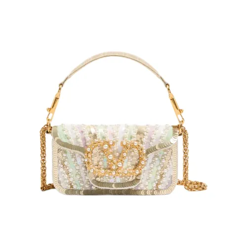 Valentino Garavani Cloud Pattern Ткань Плечевая Сумка Маленькая Женская Многоцветная