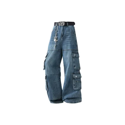 PISYPOX Blue Unisex Jeans PISYPOX Синий Унисекс Джинсы