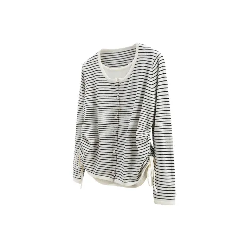 SIBAISHE Белый Черный Полосатый Женский Трикотаж