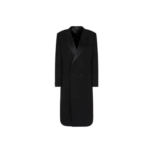 EMPORIO ARMANI Мужское черное пальто