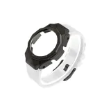 Металл, черный корпус + фторкаучук, белый ремешок