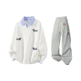 Топ Glacier White + Штаны Photinia Gray