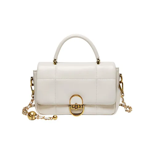 OUBOTE Синтетическая кожа Спилок коровья кожа Одно плечо Сумка Обычный Женские Милкшейк белый Полночный черный