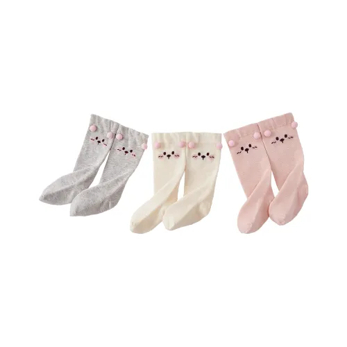JELLYBABY [Сладкий стиль Милый Высокие носки] Все сезоны Женский Удобные Мягкие Носки 3 упаковки До школы