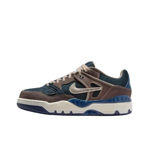 Levi's x Nigo x Nike Air FORCE 3 Slip-Resistant Abrasion-Resistant Low-Top Skateboard Shoes Men's White Blue US Version