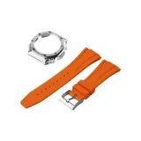 1 Броги Серебряный корпус + Оранжевый ремешок + Серебряная шпилька