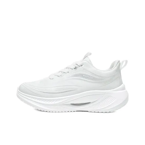 Warrior Rebound Легкий Дышащий Слип-Резистентный Низкий Топ Беговые Кроссовки Женские Белые Серебряные