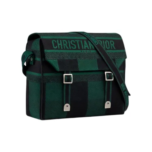 DIOR DiorCamp Холст Курьер Сумка Сумка через плечо Мужская Зеленая Черная