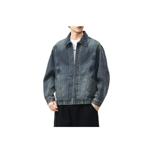 ZENGZHI Denim Jacket Loose Fit Straight Fit Unisex ZENGZHI Деним Куртка Свободного кроя Прямого кроя Унисекс