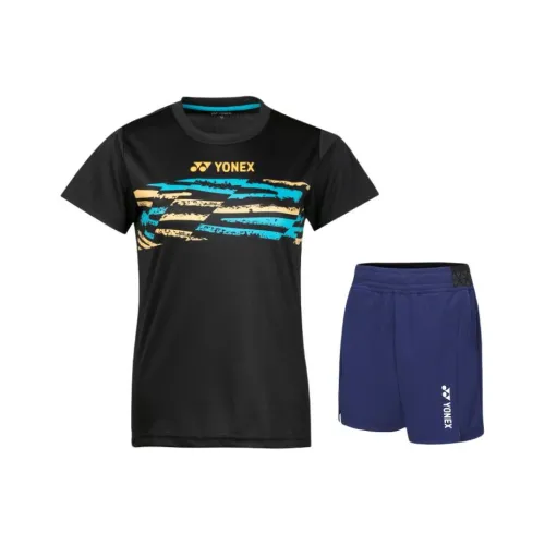 YONEX Комплекты (Черный топ + Темно-синий деним низ) Женские Повседневные костюмы