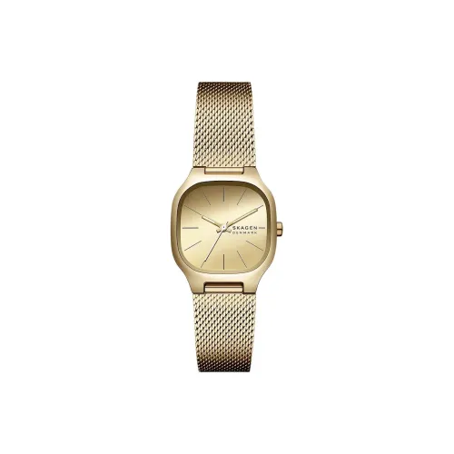 SKAGEN Women's Watch Кварцевый механизм ремешок из нержавеющей стали 28 мм золотой циферблат