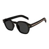 Ярко-черная оправа с серыми линзами