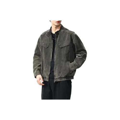 ZENGZHI Denim Jacket Loose Fit Straight Fit Unisex ZENGZHI Деним Куртка Свободного кроя Прямого кроя Унисекс