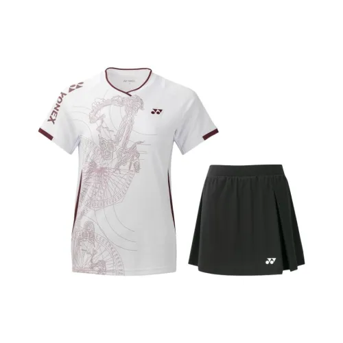 YONEX Комплекты (Белый топ + Черный низ) Женские Повседневные костюмы