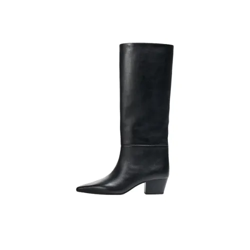 ZARA Колено Высокие сапоги 4,5 см Женские Черные