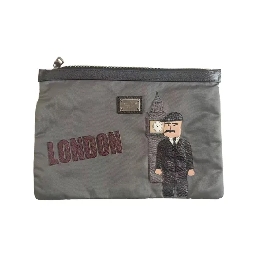 Dolce Gabbana Nylon Clutch Standard Men's Gray Дольче и Габанна Нейлон Клатч Стандартный Мужской Серый