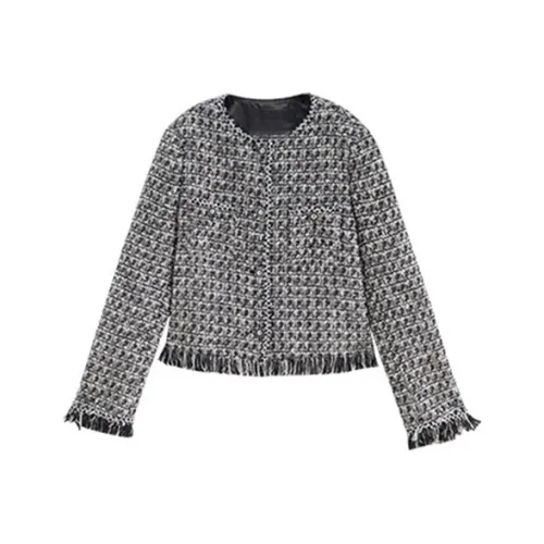 HDFULERN Куртка Женская Французский CHANEL Inspired Дизайн Пальто Женское AUTUMN Мода Элегантность Клетка Укороченный Топ