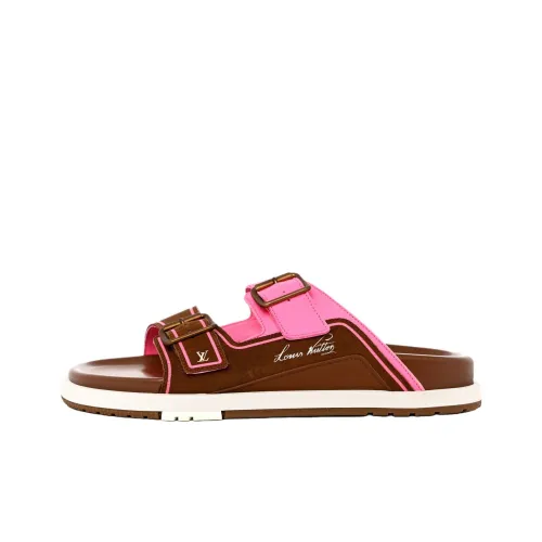 LOUIS VUITTON Trainer Slip-resistant Slippers Men's Pink LOUIS VUITTON Тренер Противоскользящие Слипоны Мужские Розовые