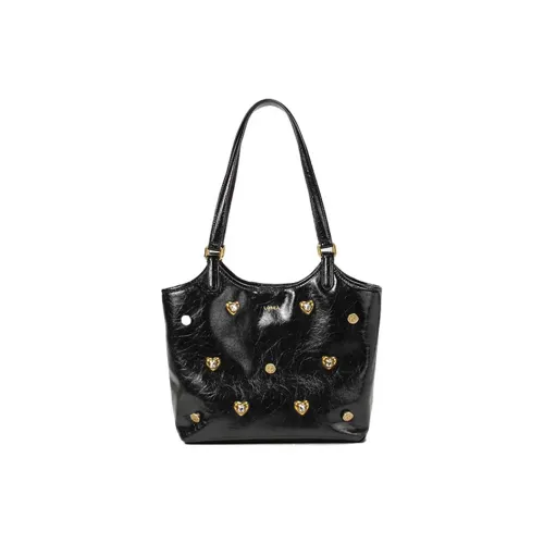 LOSEA Коровья кожа Винтажная сумка через плечо среднего размера женская черная