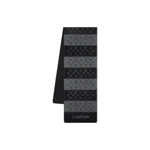 LOUIS VUITTON Шарфы из овечьей шерсти вязаные Мужской Черный