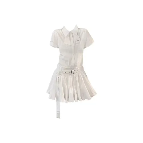 GRAYISMOON Короткое платье с короткими рукавами женское