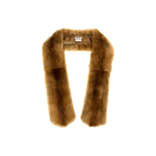 MIU MIU Lambskin Вязаные шарфы Женские Светлый Умбра