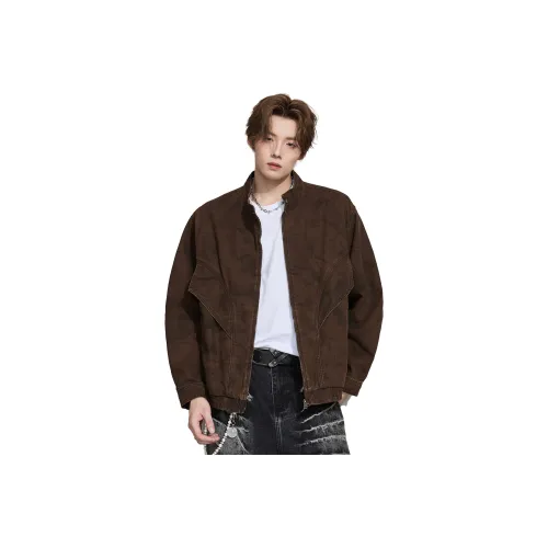 ALL IN Темно-коричневые унисекс куртки